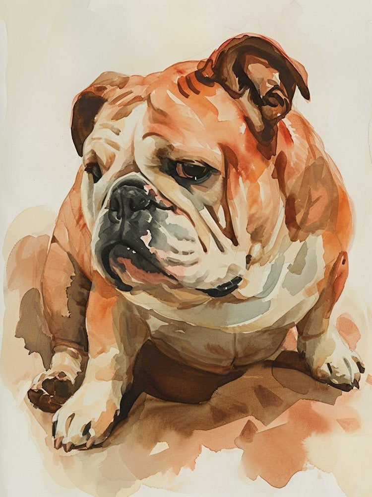 Bulldog Watercolor Painting 3