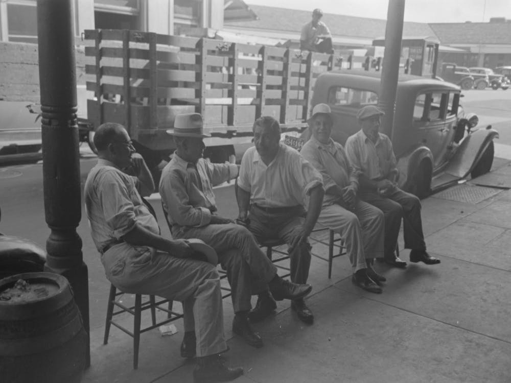 Untitled Photo, Possibly Related To Group Of Italians Talking, Decatur Street, New Orleans, Louisiana By Russell Lee