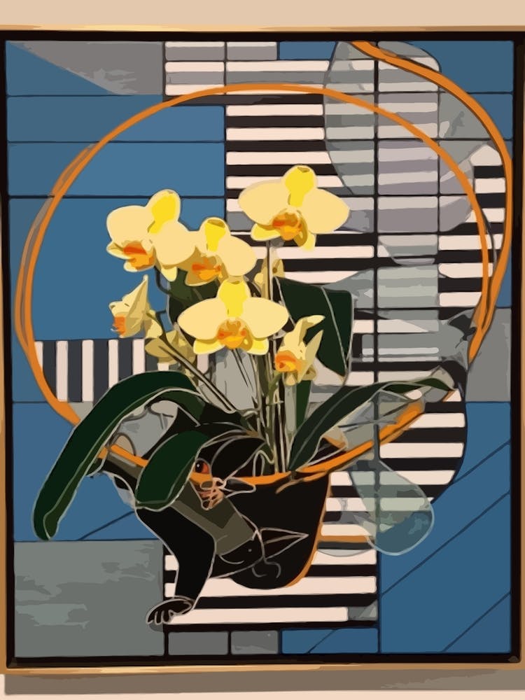 Orchids Flower Still Life 3 Abstract Expressionist