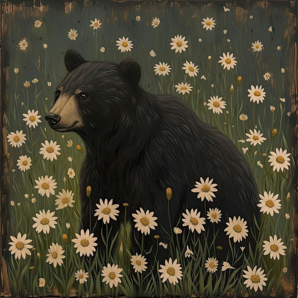 Ours Noir Fairycore Peinture 2