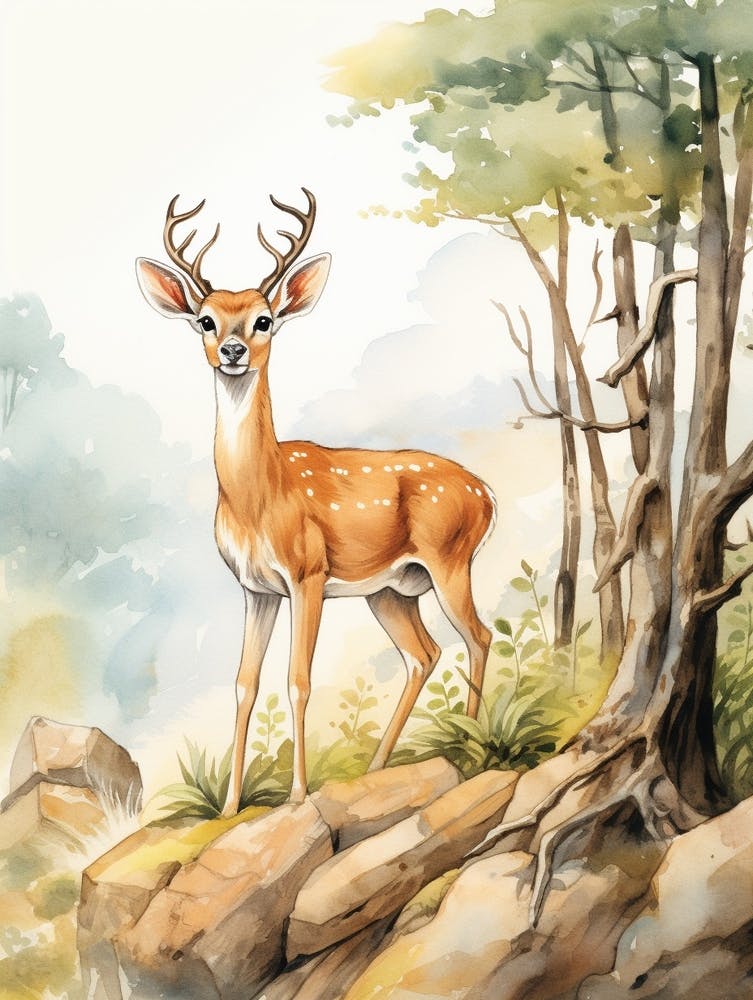 Storybook Animal Watercolour Gazelle 3