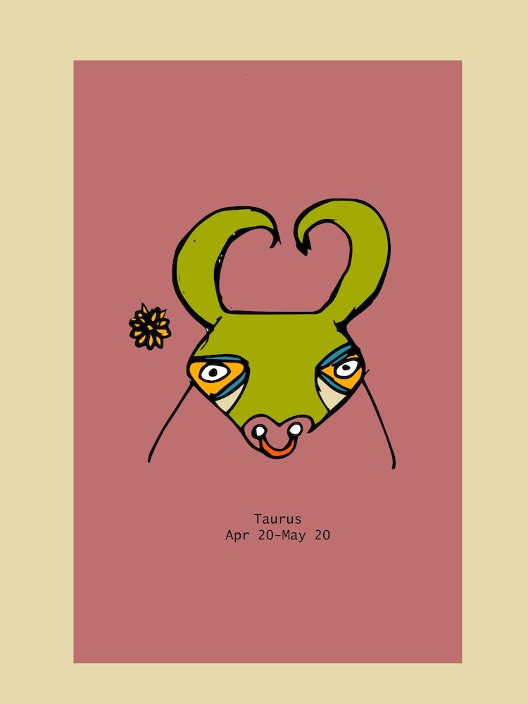 Retro Zodiac Taurus Rectangular