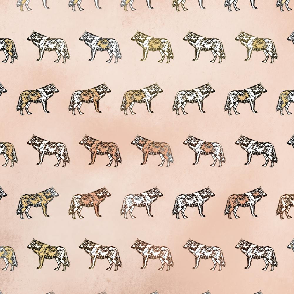 Wolf Pattern, animals, illustration, wall art