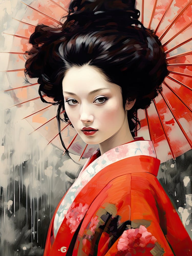 Geisha Realistic Drawing 3
