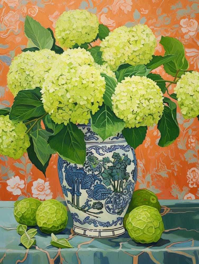Flowers In A Vase Still Life Painting Hydrangea 5