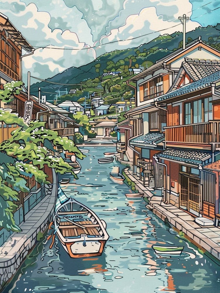Otaru Japan 2 Illustration Rétro