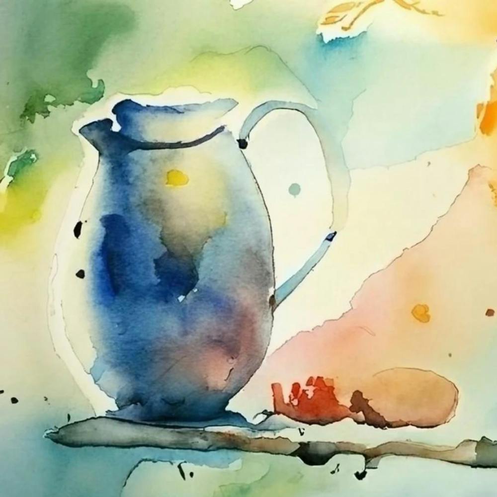 Watercolor Of A Jug