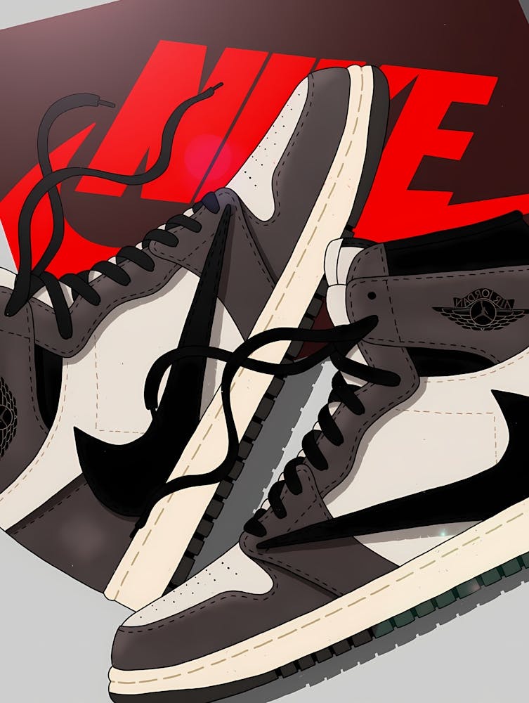 Air Jordan 1 - Nike x Travis Scott Air Jordan 1 - Jordan 1 Reverse Swoosh Brown