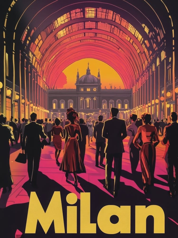 Aihrgdesign A 1970s Inspired Travel Poster For Milan 2