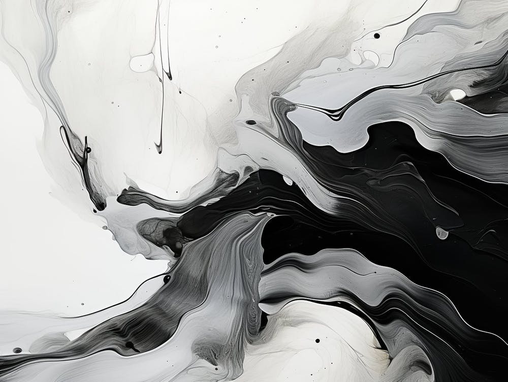 Fluid Dynamics Abstract Black And White 7