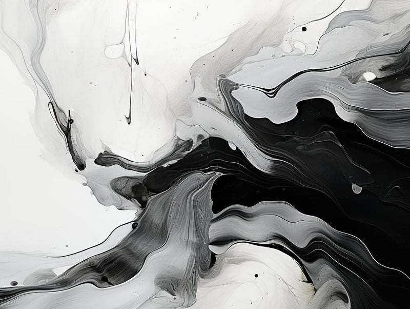 Fluid Dynamics Abstract Black And White 7