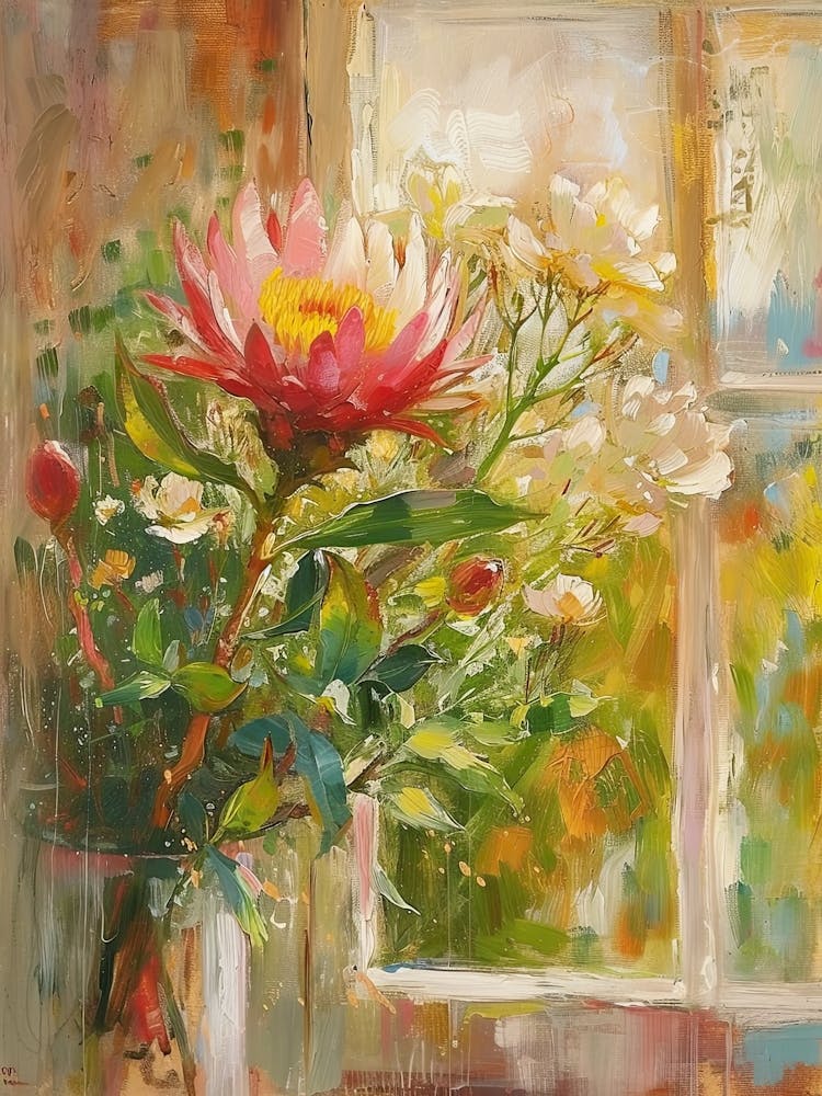 Protea Flowers On A Cottage Window 2