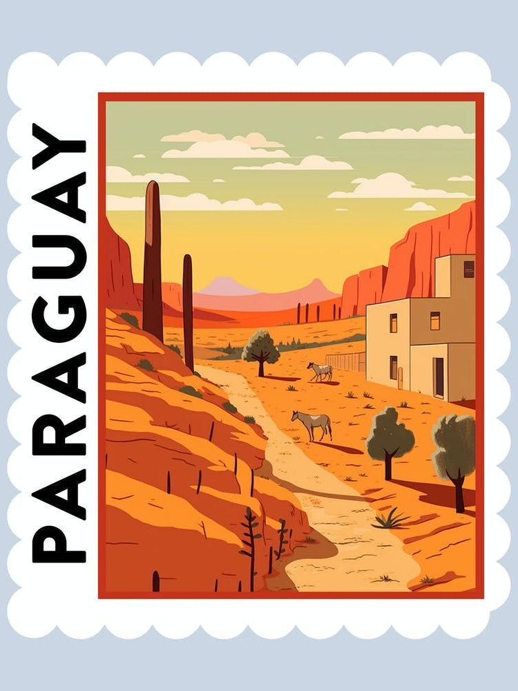 Paraguay 2 Travel Stamp Poster