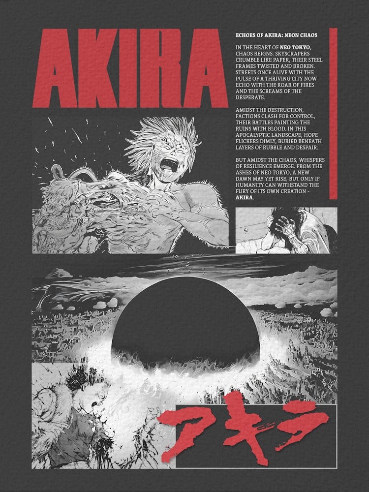 Akira Brutalism Style Poster