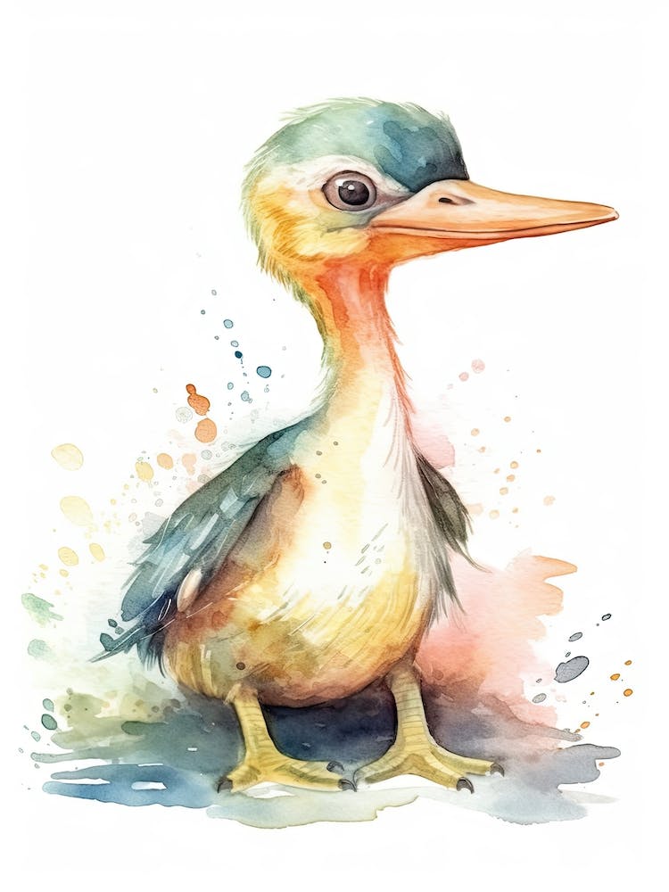 Rhamphorhynchus Süßer Dinosaurier Aquarell 3