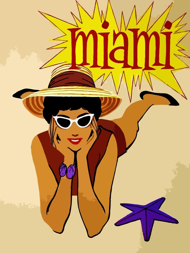 Miami, Florida, Woman On Sunbath