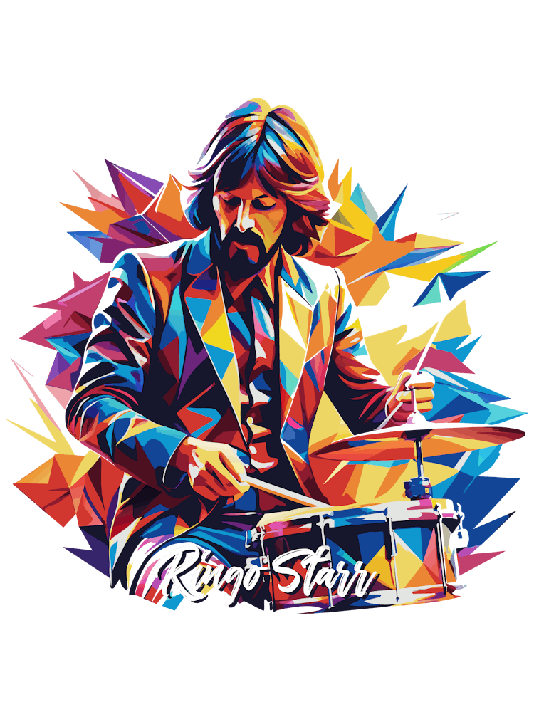 The Beatles Ringo Starr 02 Porträt Musiker-Ikone WPAP Pop-Art-Stil