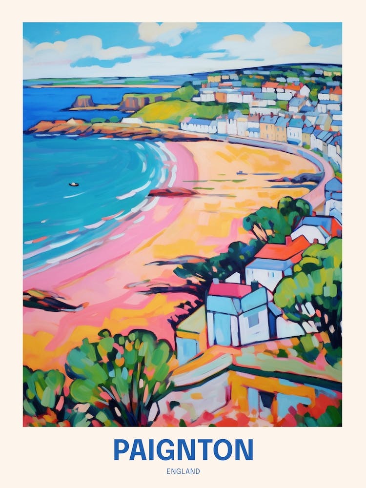 Paignton England 4 Uk Travel Poster