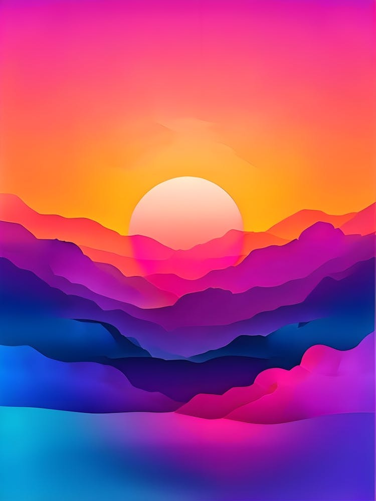Abstract Sunset Landscape