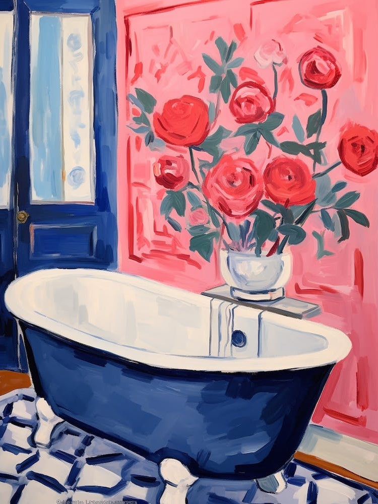 A Bathtube Full Of Rose In A Bathroom 4