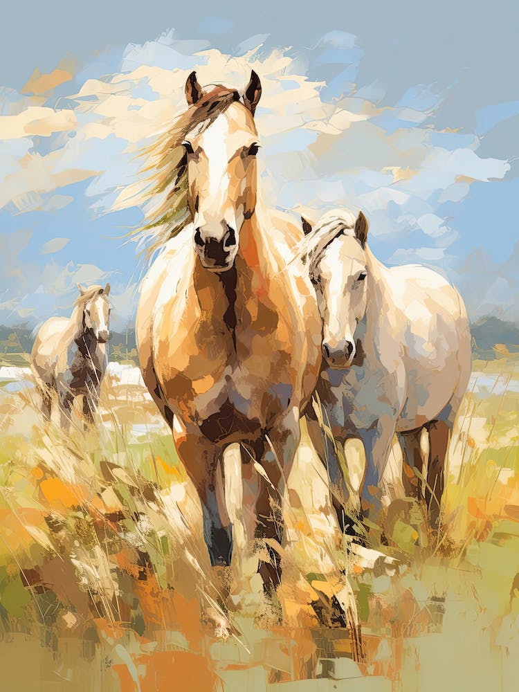 Horses Painting In Pampas Region, Argentina 3