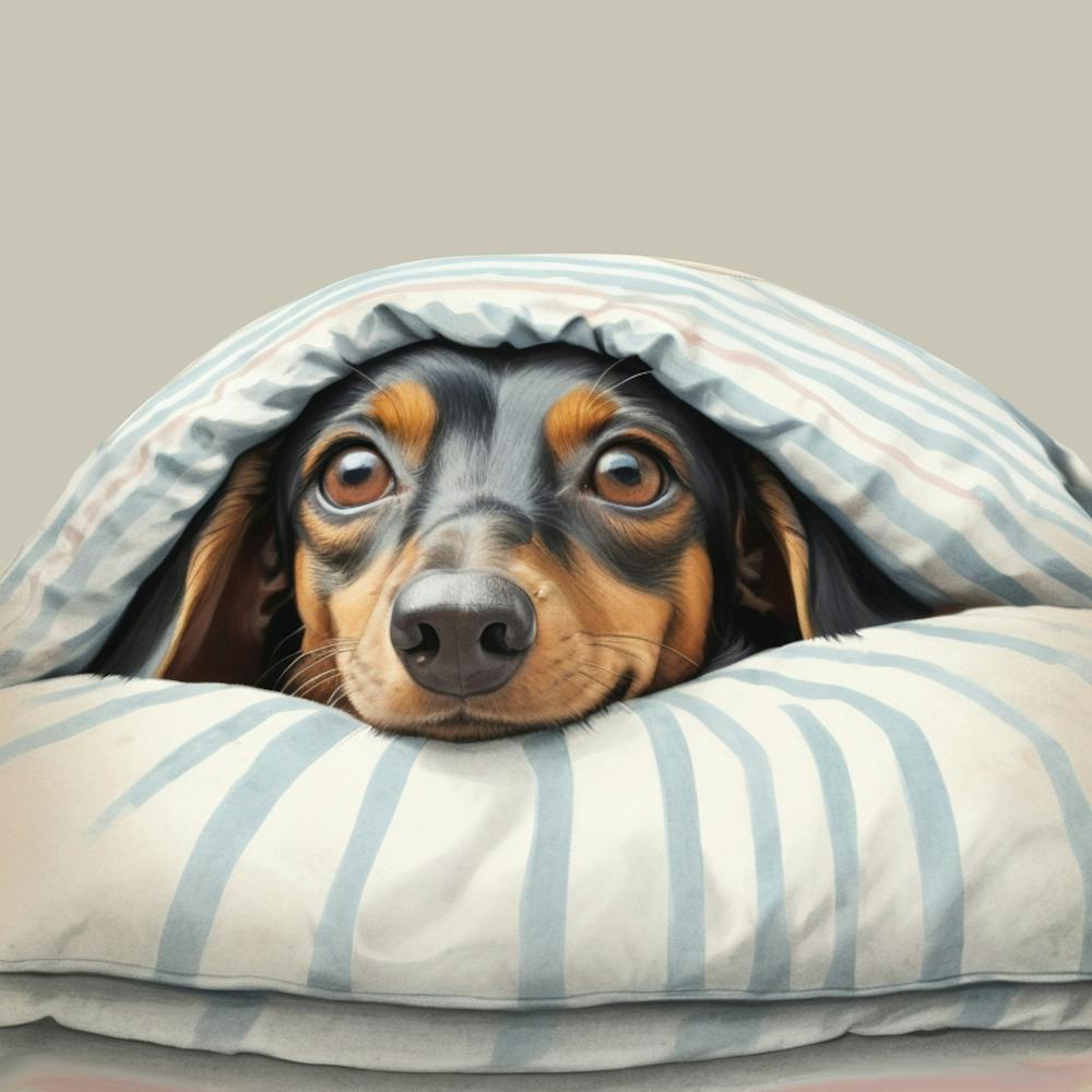 The Sleepy Dachshund Dog Art