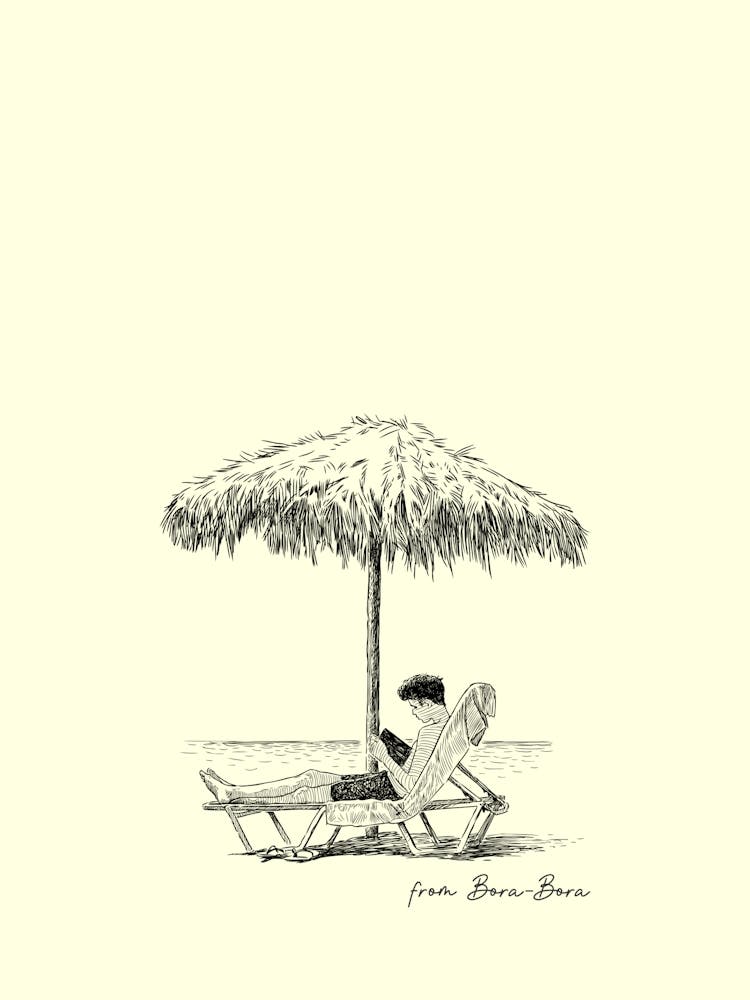 Bora Bora French Poster, Wall Art Decor, Chic Frenchie Print, French Polynesia Travel, Home Decor