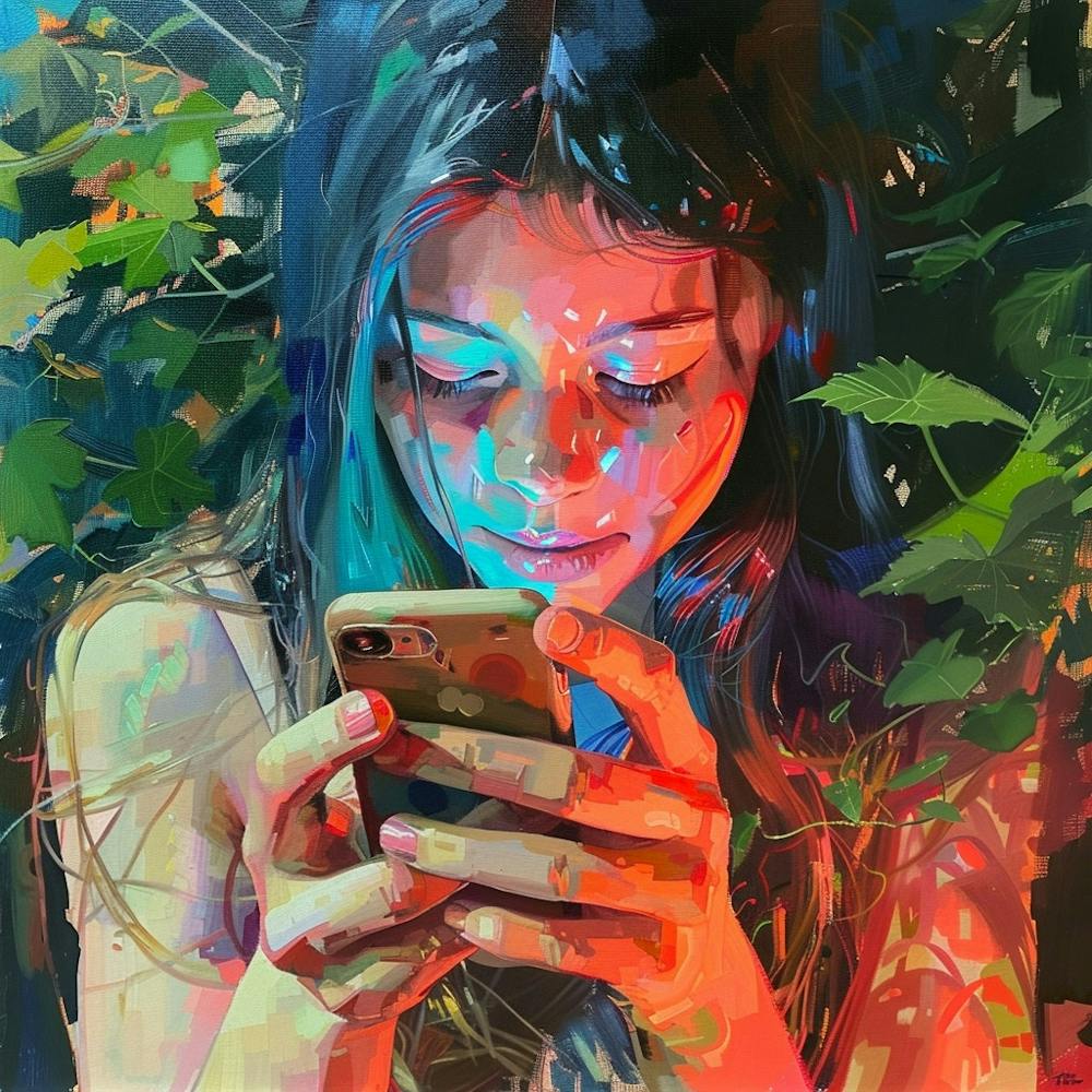 Girl Using Her Phone