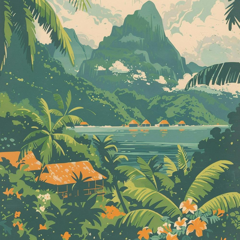 A Tahiti In French Polynesia Lofi Illustration 1720357037 4