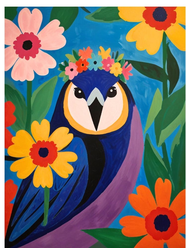 Owl With Flowers 1