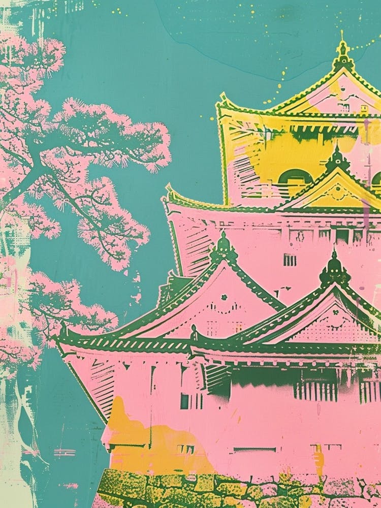 Hiroshima Castle Duotone Silkscreen 2