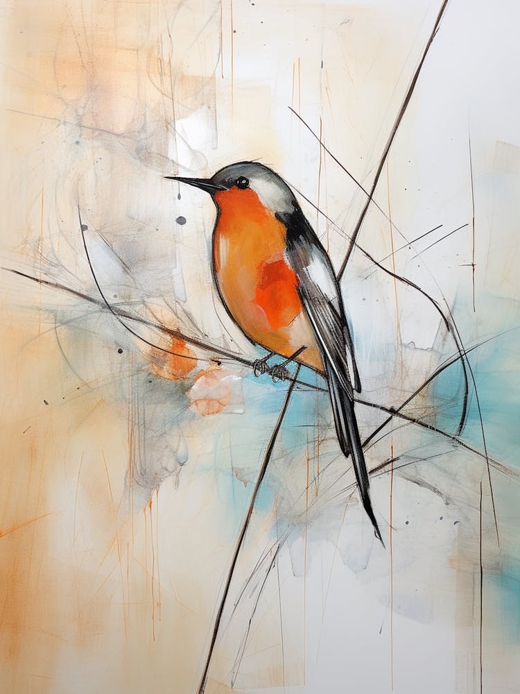 Minimalist Robin Illustration