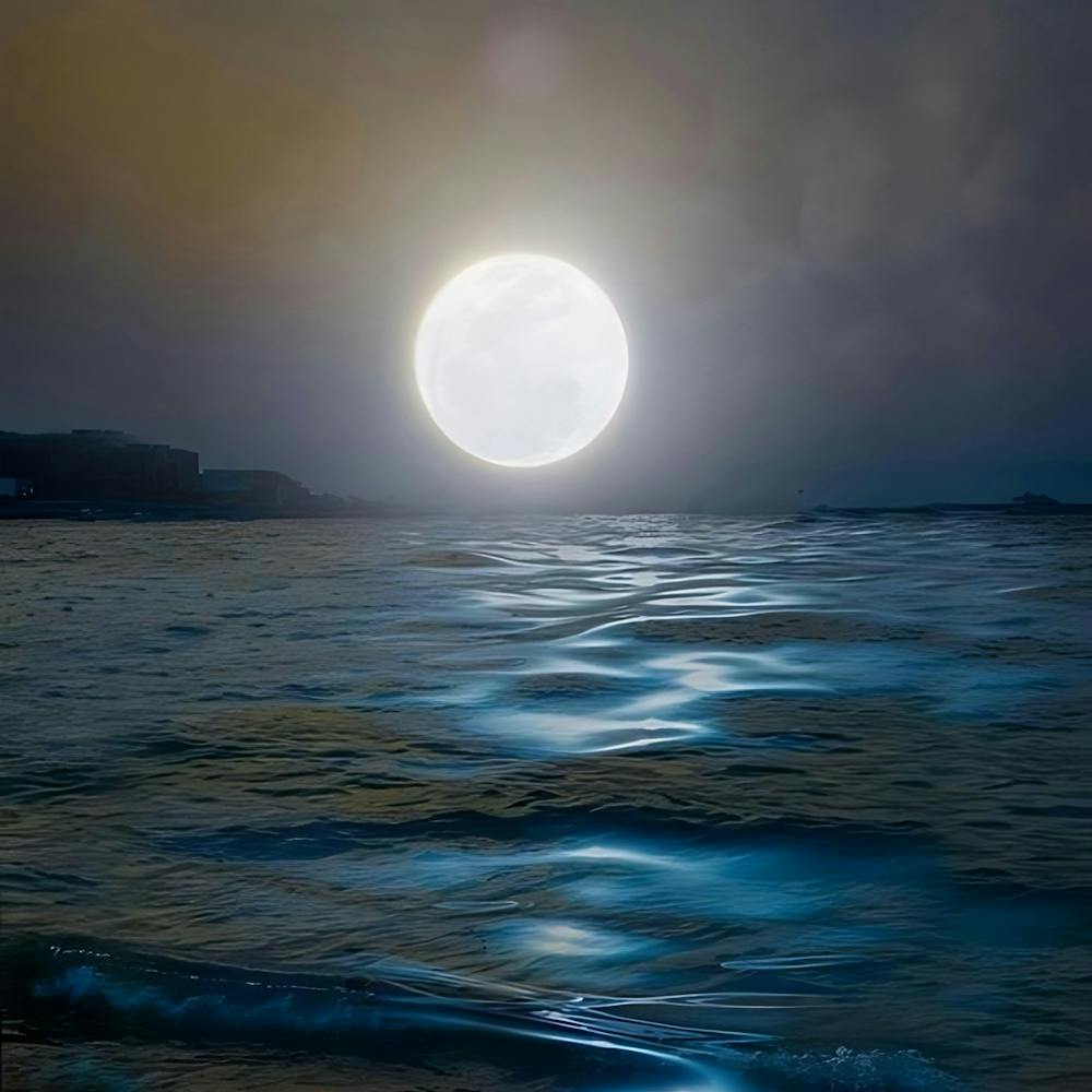 Full Moon Over The Sea