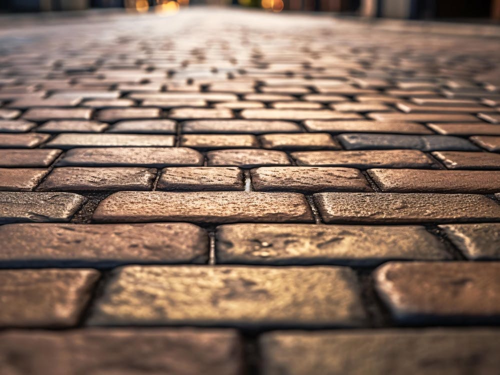 Brick Street At Dusk