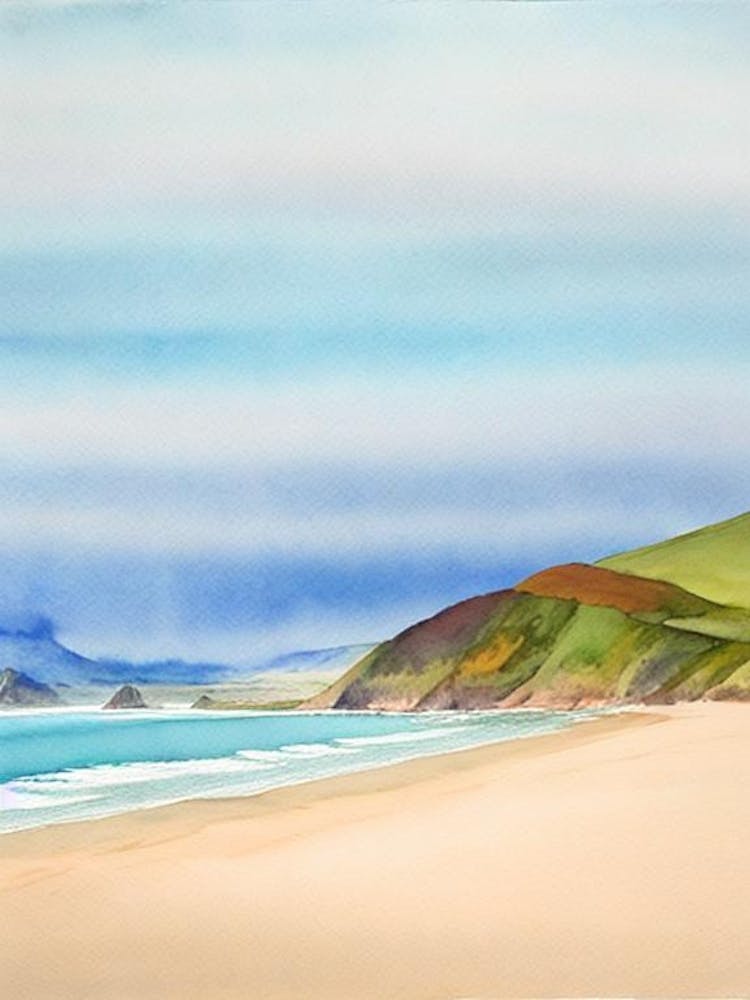 Rhossili Bay 2, Gower Peninsula, Wales Watercolour