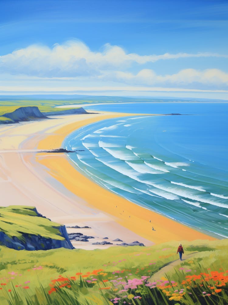 A Painting Of Rhossili Bay, Swansea Wales 2