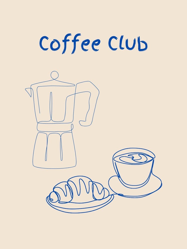 Coffee Club Poster Blue