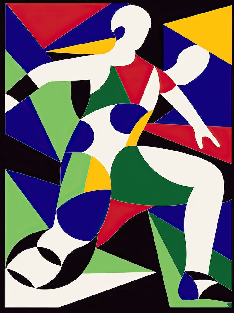 Football Soccer In The Style Of Matisse 1