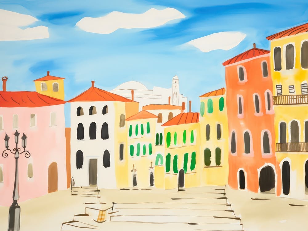 Florence Italy Cute Watercolour Illustration 2