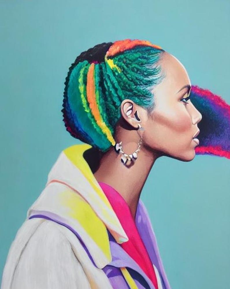 Alicia Keys Colourful Illustration