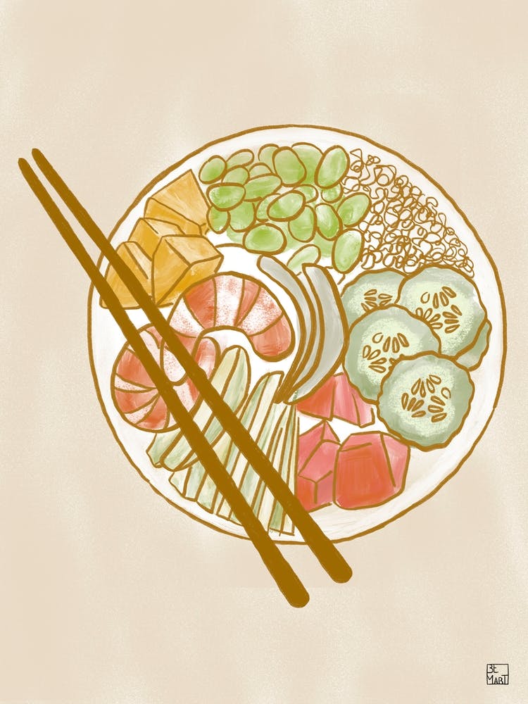 Hawaiian Food Sketch