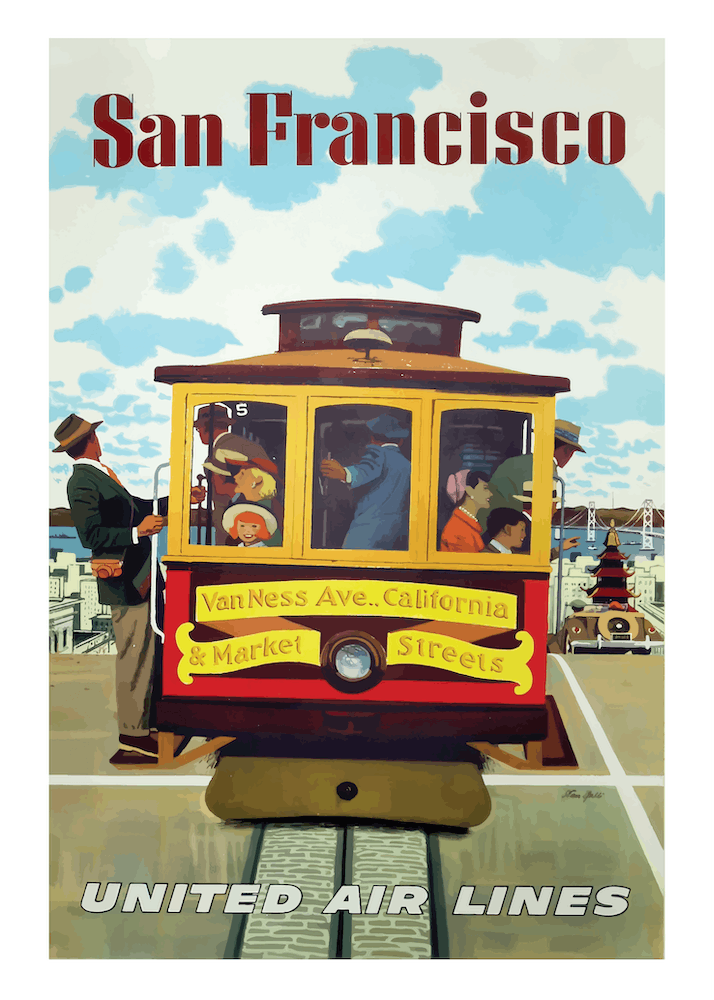 San Francisco United Air Lines Vintage Poster