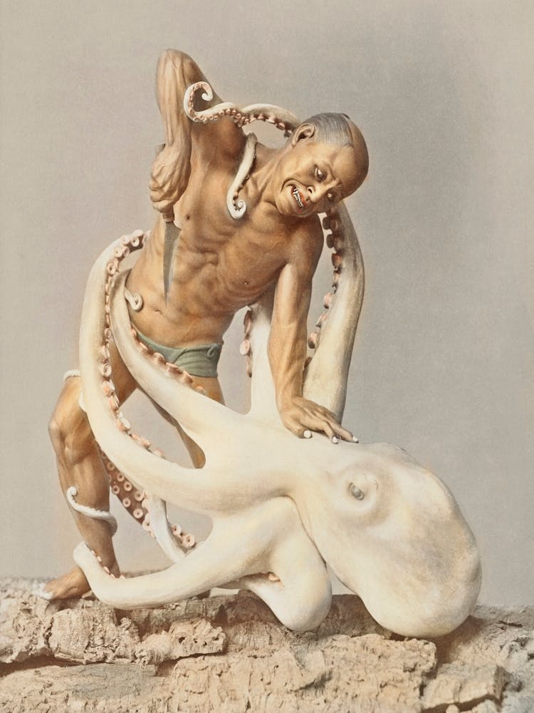 Wood Carving, Hand Colored, Ogawa Kazumasa