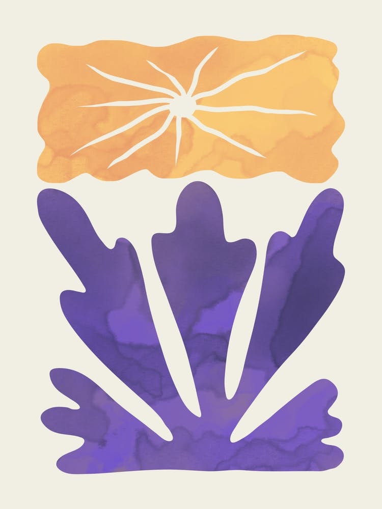 Watercolor Flower In Purple