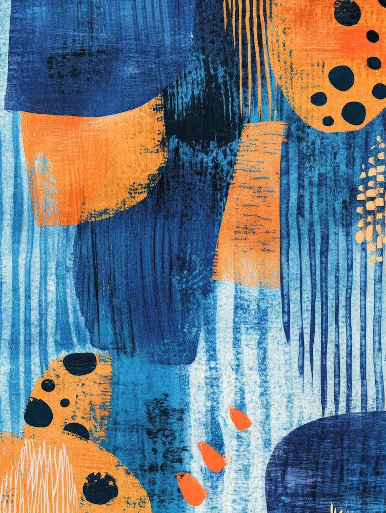 Abstraktes Blau und Orange