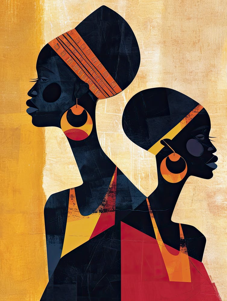 The African Women; A Minimalism Silhouette
