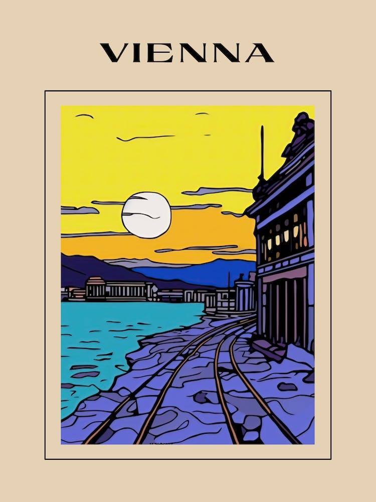 Minimal Design Style Of Vienna, Austria 4 Poster