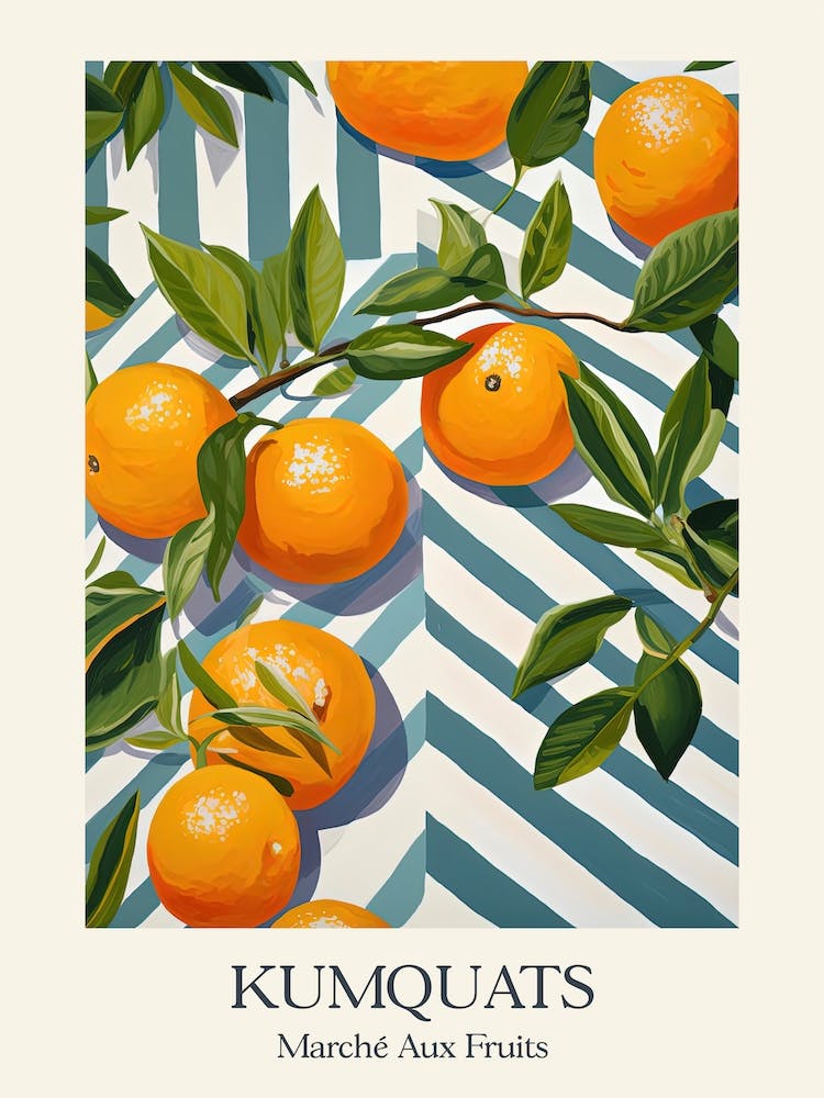 Marche Aux Fruits Kumquats Fruit Summer Illustration 1