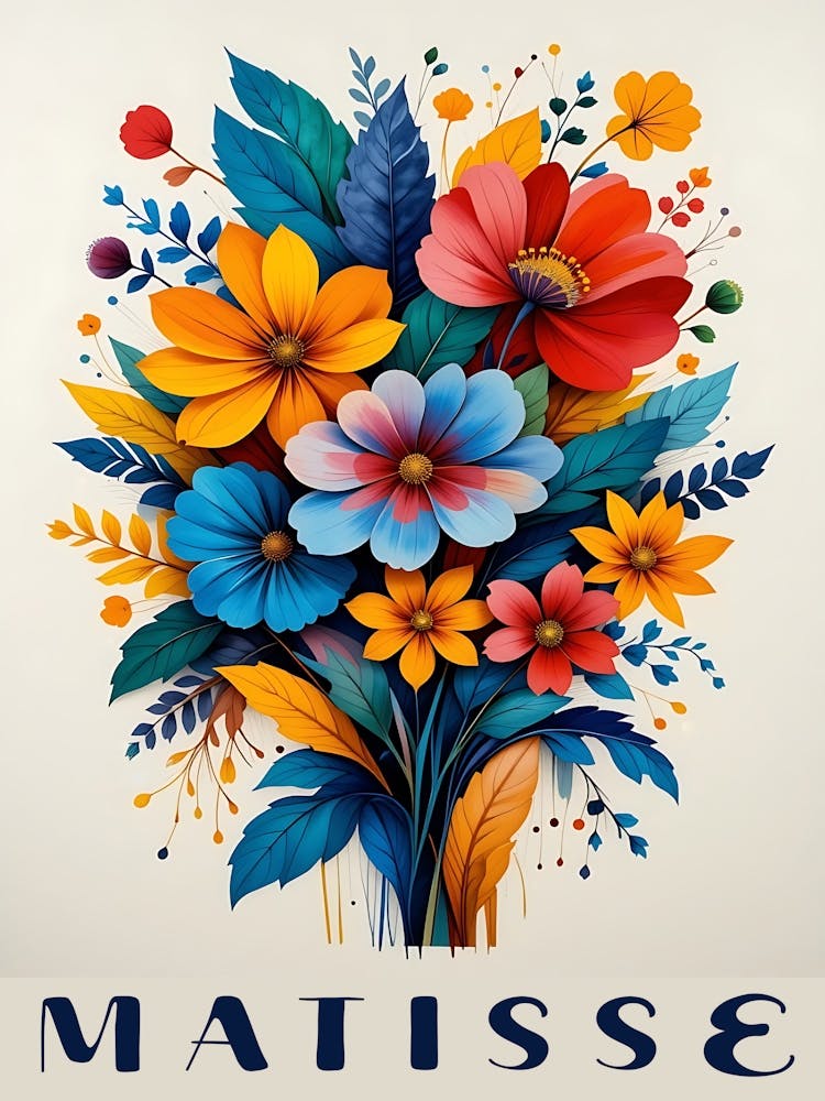 Henri Matisse Inspired Art - Vibrant Colorful Flowers 6