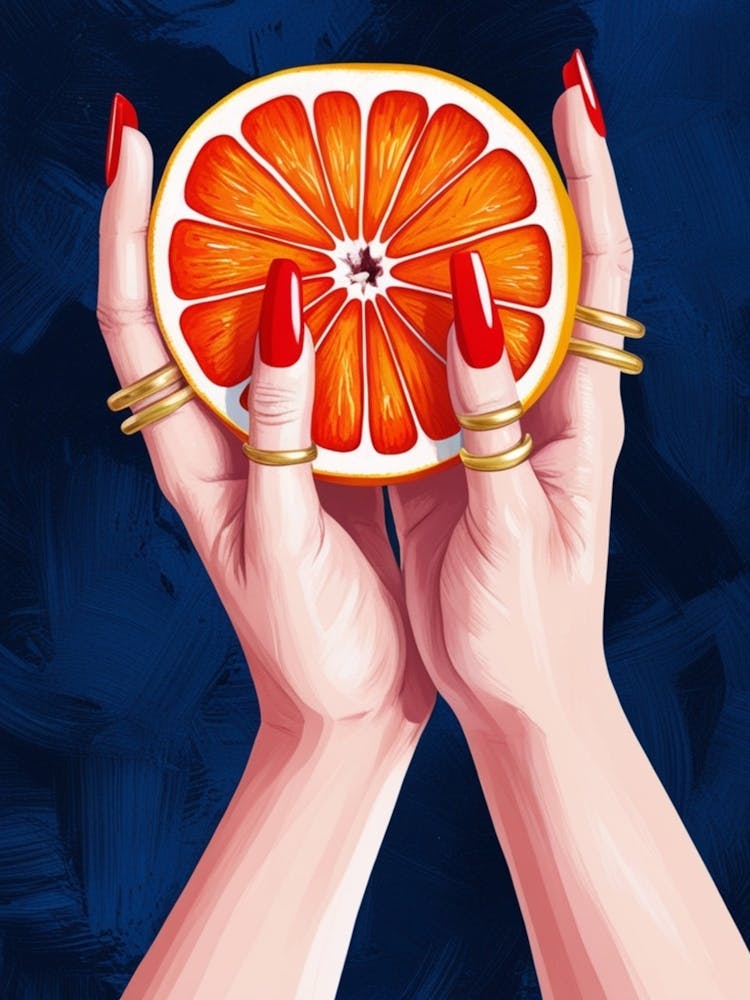 Orange Slice In Hands